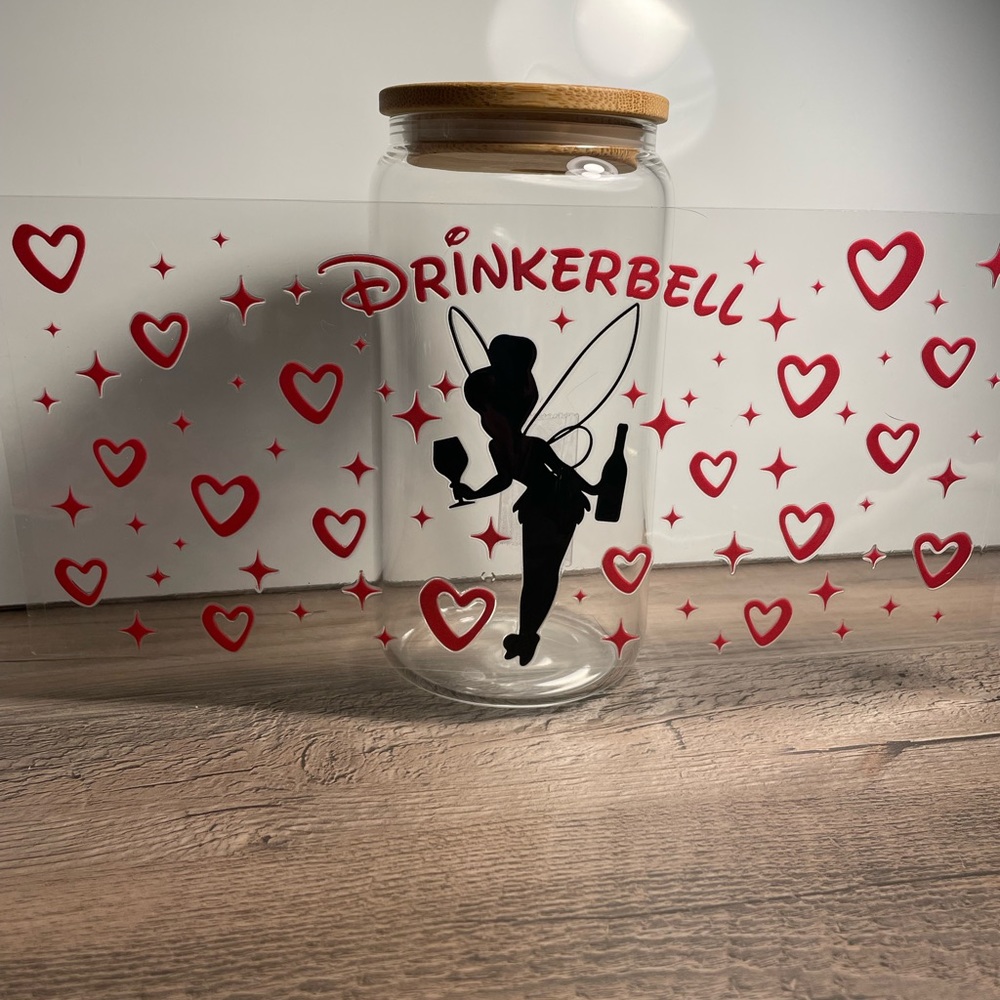 Drinker Bell 16 oz Glass Tumbler Bundle. NEW